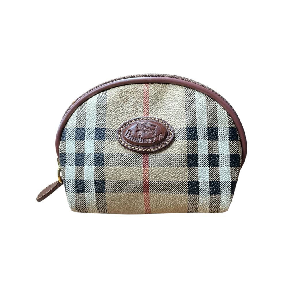 Authentic Burberry Nova Check Coin Purse Small Zip Pouch 918.